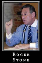 Roger Stone, veteran political strategist, speaks to the staff and guests of Reason Magazine.