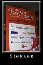Signage for Peach Drop 2010 at Underground Atlanta.