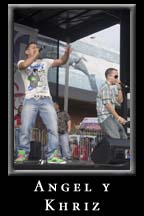 Angel y Khriz perform on the Polk Plaza stage at the 2008 Festival Peachtree Latino at Underground Atlanta.