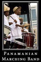 Panamanian Marching Band performs on the main stage at the 2008 Festival Peachtree Latino at Underground Atlanta.