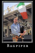 A Bagpiper entertains the crownd in Fountains Plaza at Underground Atlanta